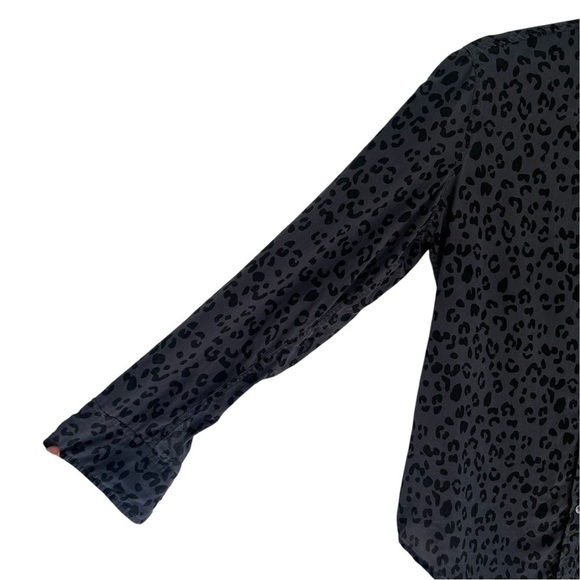 RAILS Kate Onyx Cheetah Silk Button Down Animal Print Shirt Women's Size XS - Picture 4 of 9